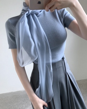 Halter streamer collar sweater bow Korean style scarves