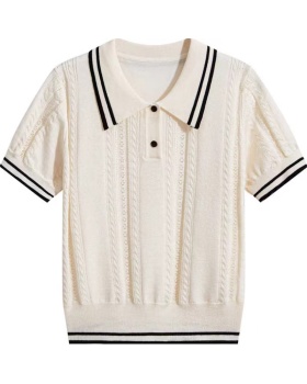 Fashion college style sweater pullover mixed colors tops