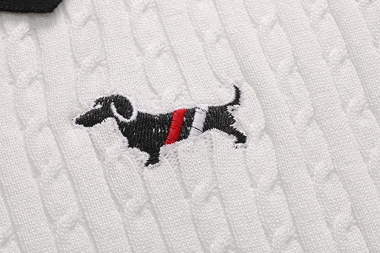 Knitted fake tops embroidery puppy cardigan for women
