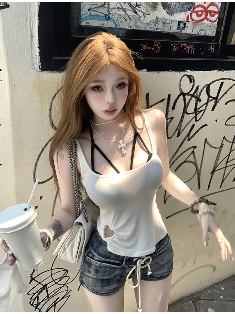Enticement black summer unique small sling 2pcs set for women