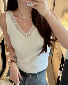 Bottoming lace tops beauty back vest for women