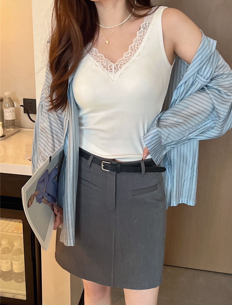 Bottoming lace tops beauty back vest for women
