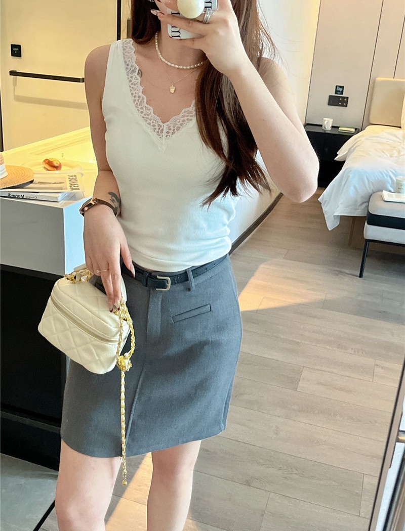 Bottoming lace tops beauty back vest for women