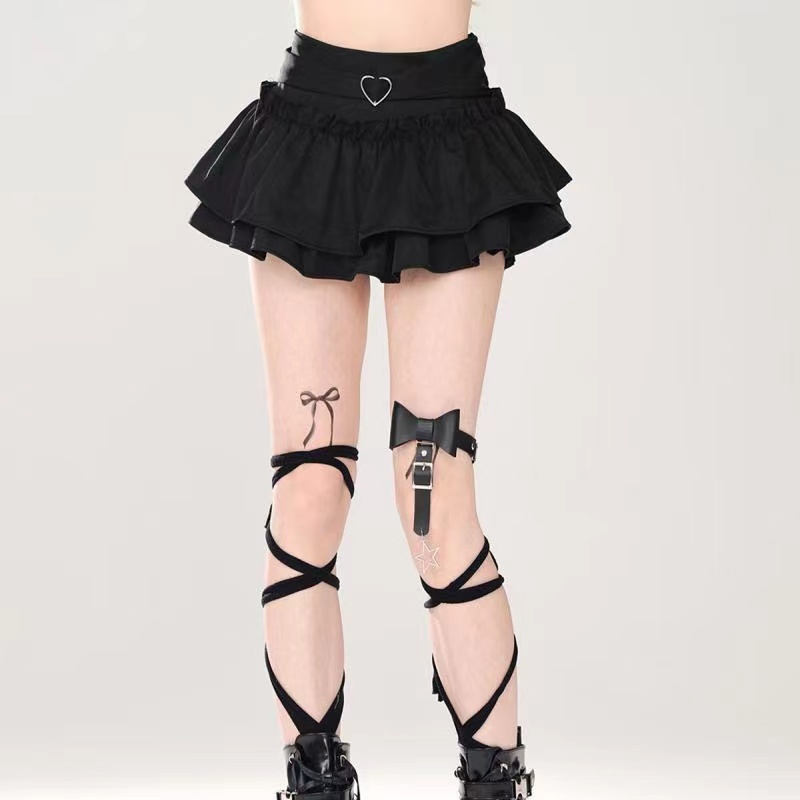Slim pink cake puff skirt A-line summer short skirt