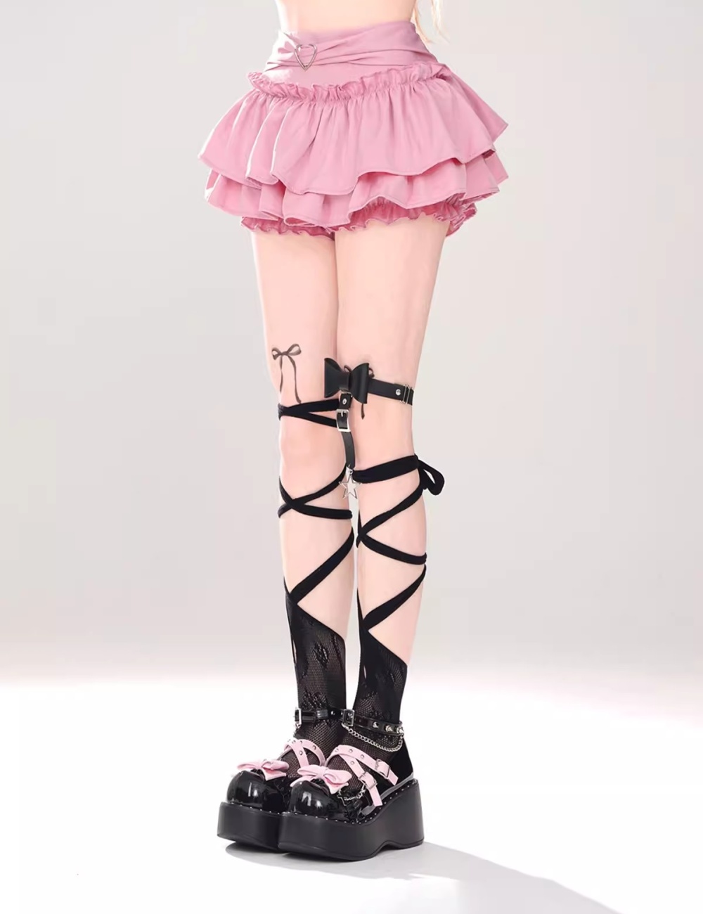 Slim pink cake puff skirt A-line summer short skirt