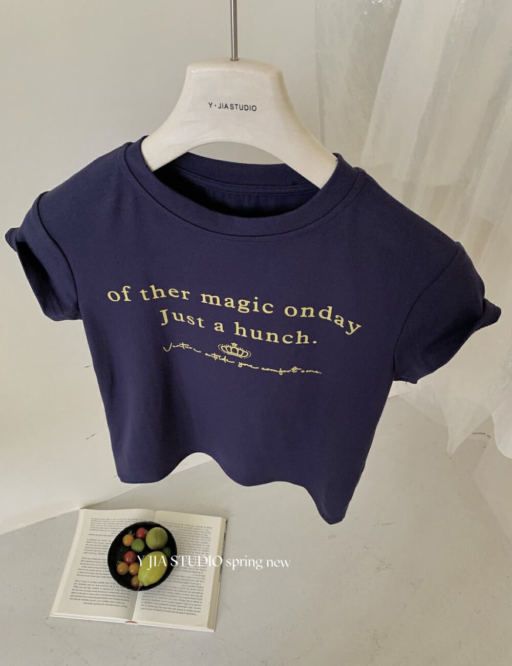Mixed colors cool skirt retro T-shirt a set
