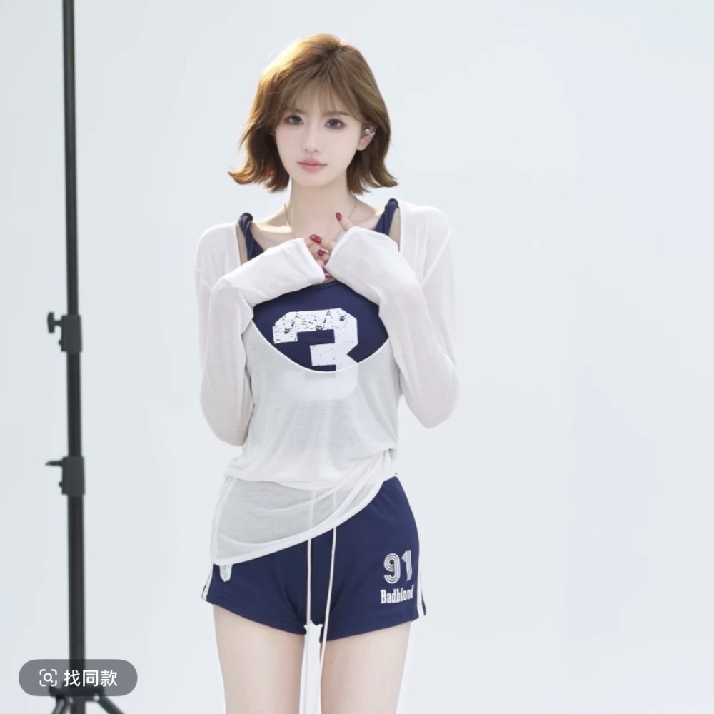 Large digital sports vest 3pcs set for women