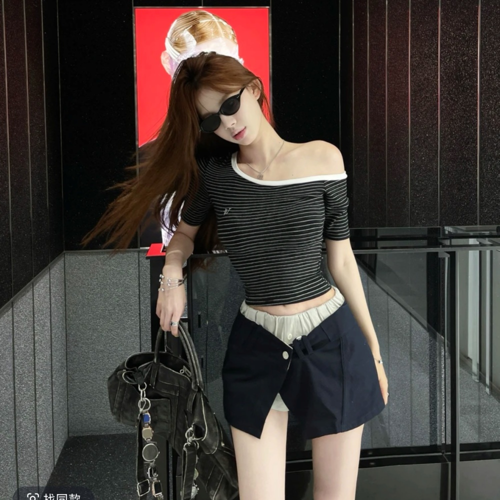 Summer spicegirl culottes all-match tops 2pcs set
