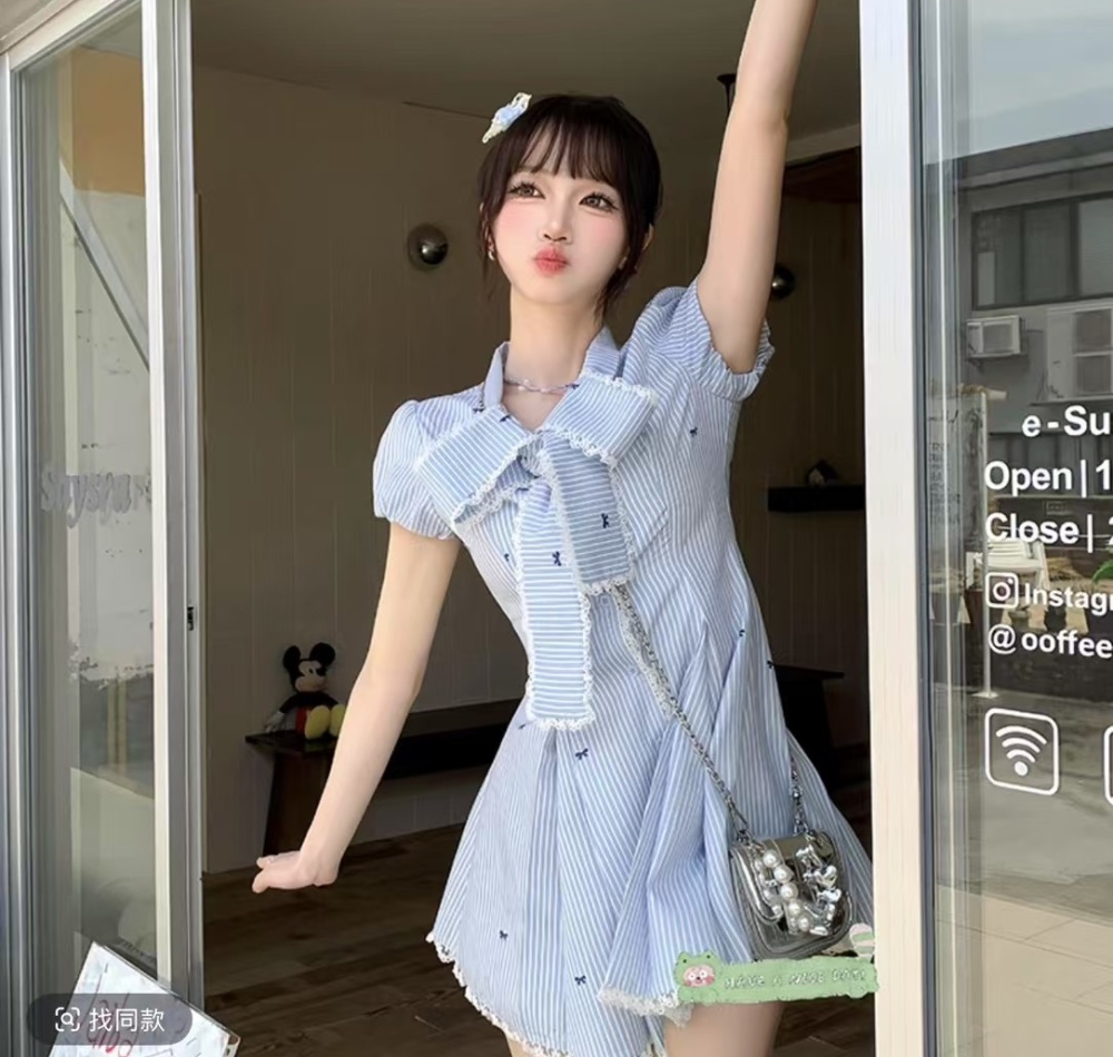 Lace sweet style T-back show young dress for women