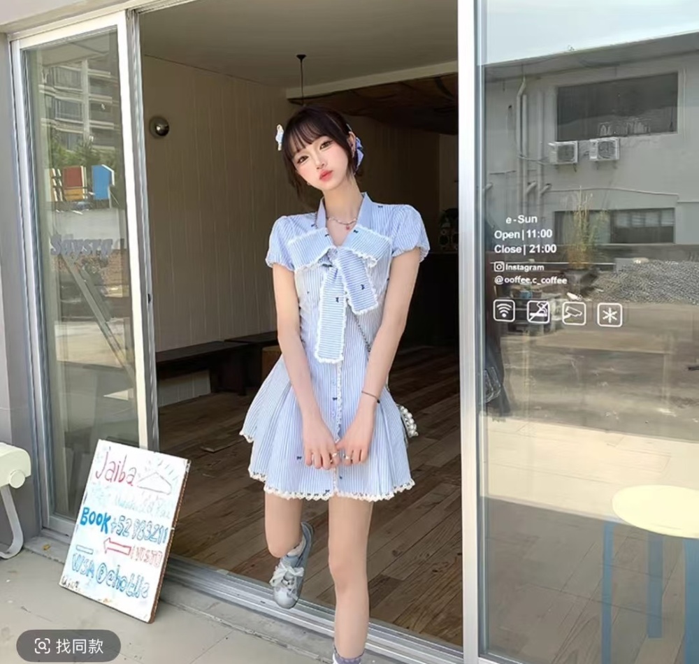 Lace sweet style T-back show young dress for women