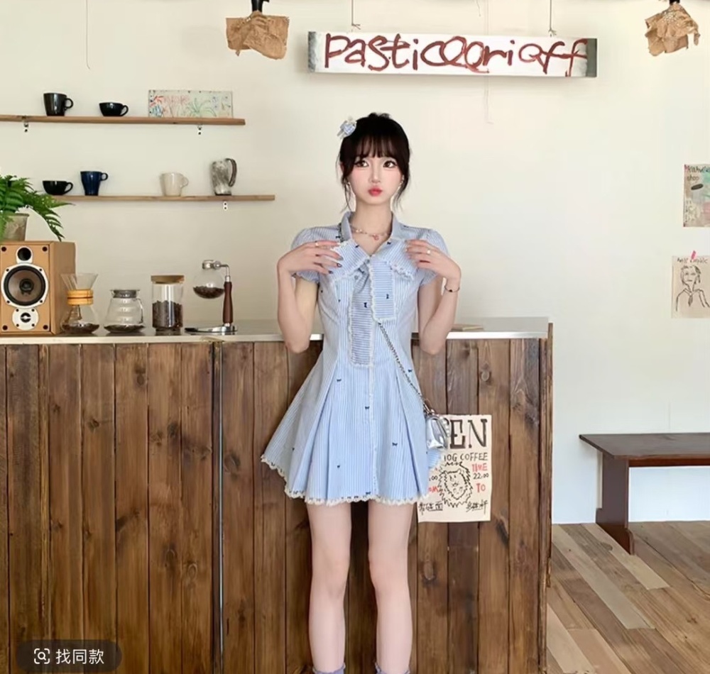 Lace sweet style T-back show young dress for women