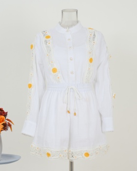 Collocation high waist shirt spring and summer shorts