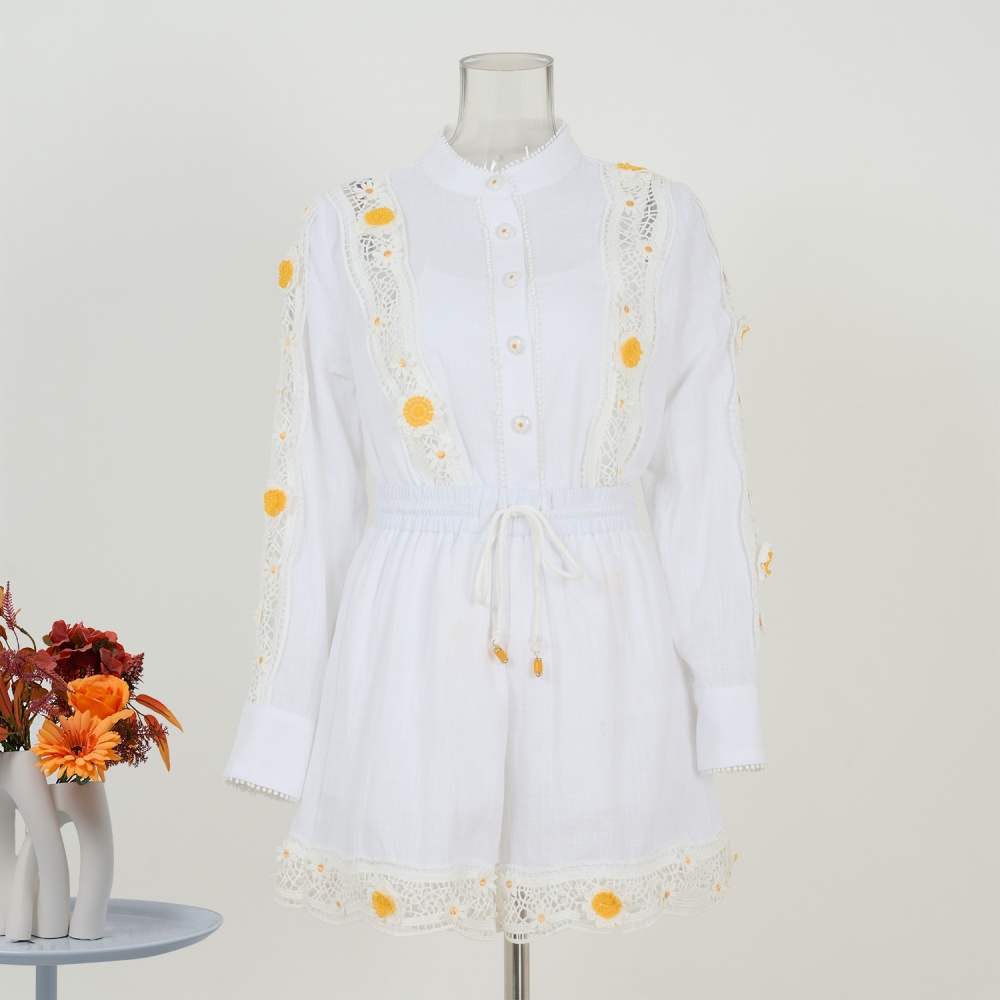 Collocation high waist shirt spring and summer shorts