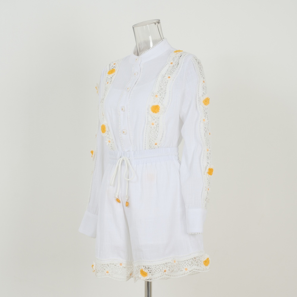 Collocation high waist shirt spring and summer shorts