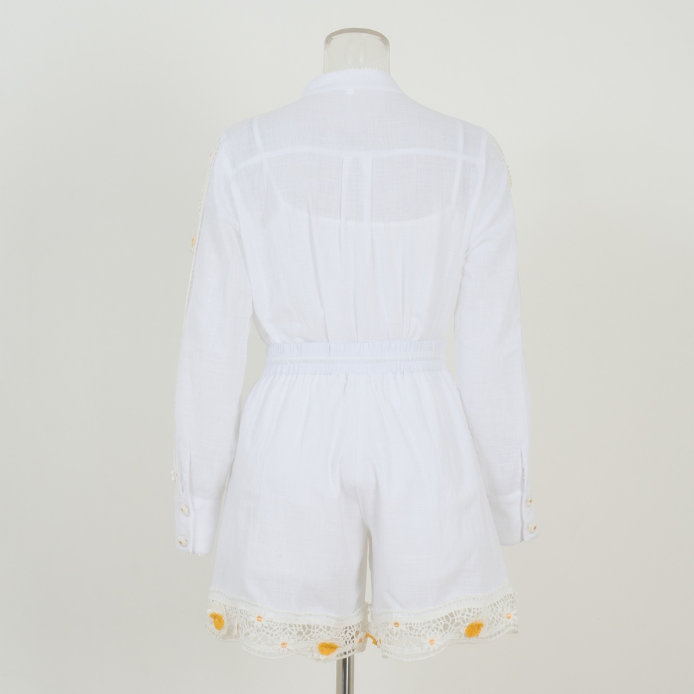 Collocation high waist shirt spring and summer shorts