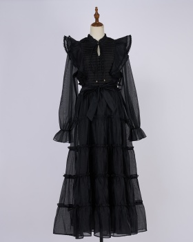 Cake ladies dress temperament fold long dress