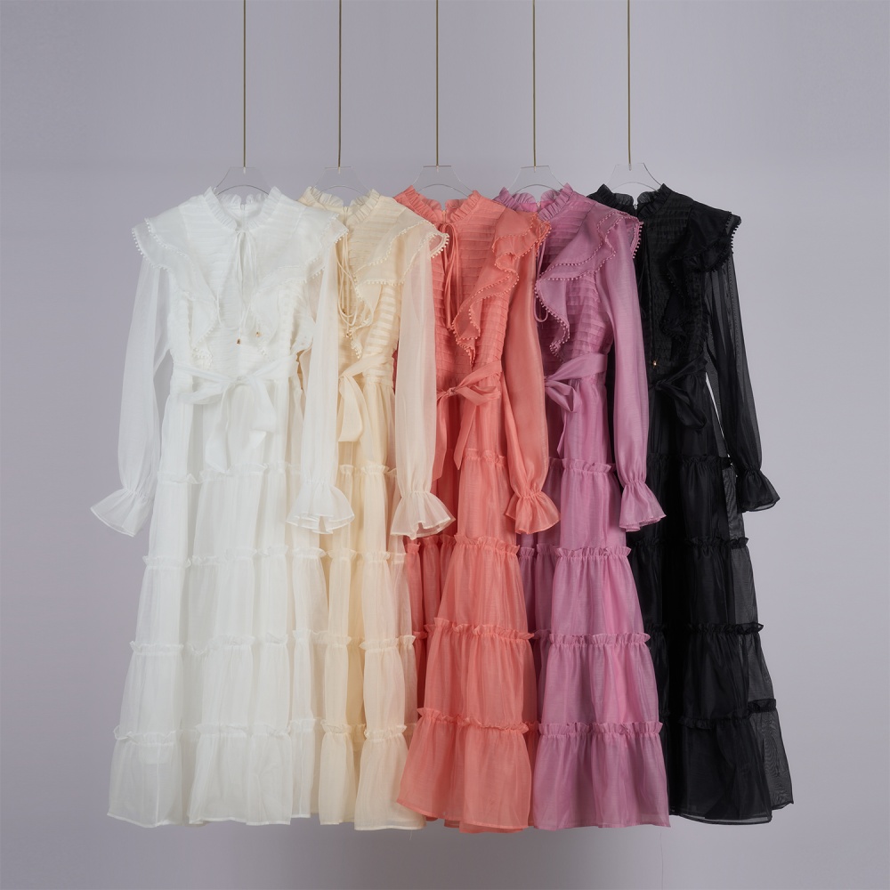 Cake ladies dress temperament fold long dress