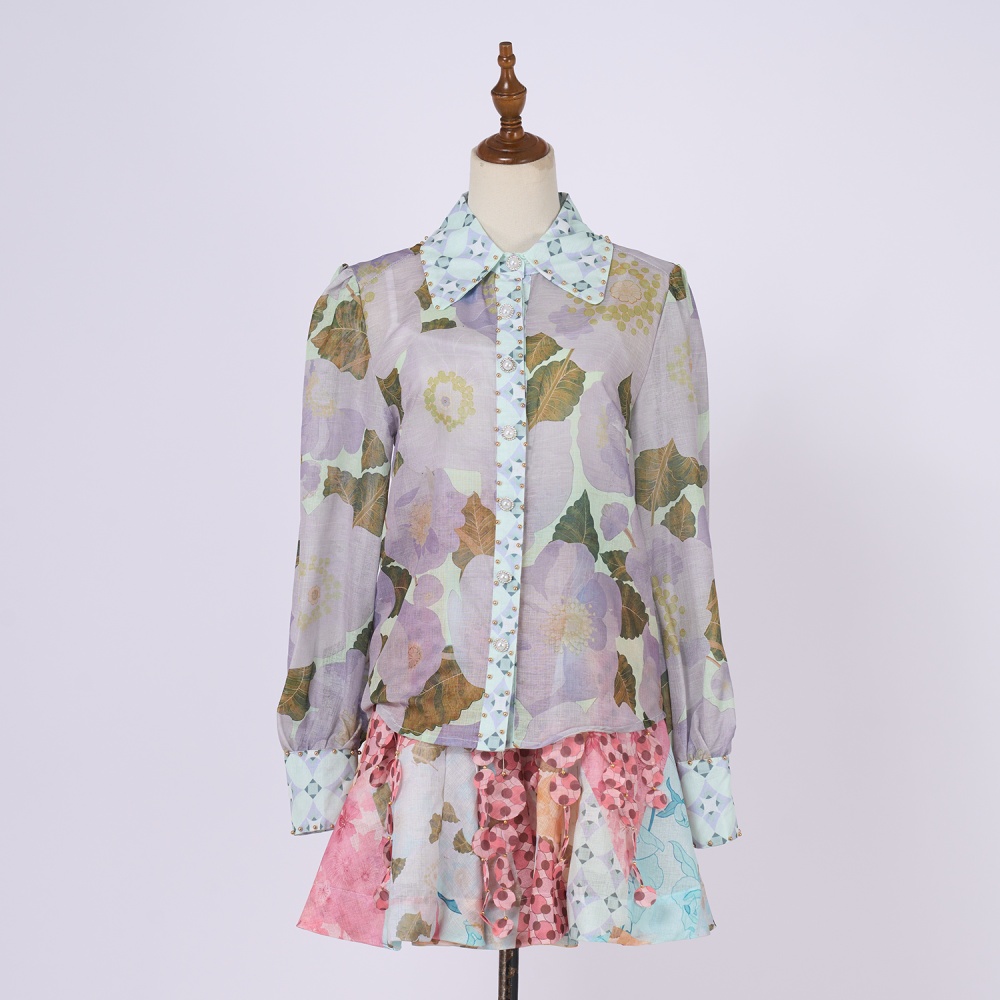 Printing slim formal dress vacation dress