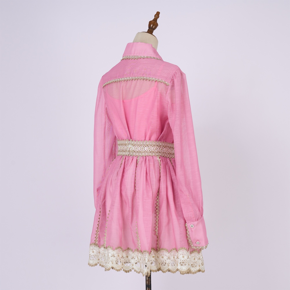 Lace unique shirt high waist watkins short skirt a set