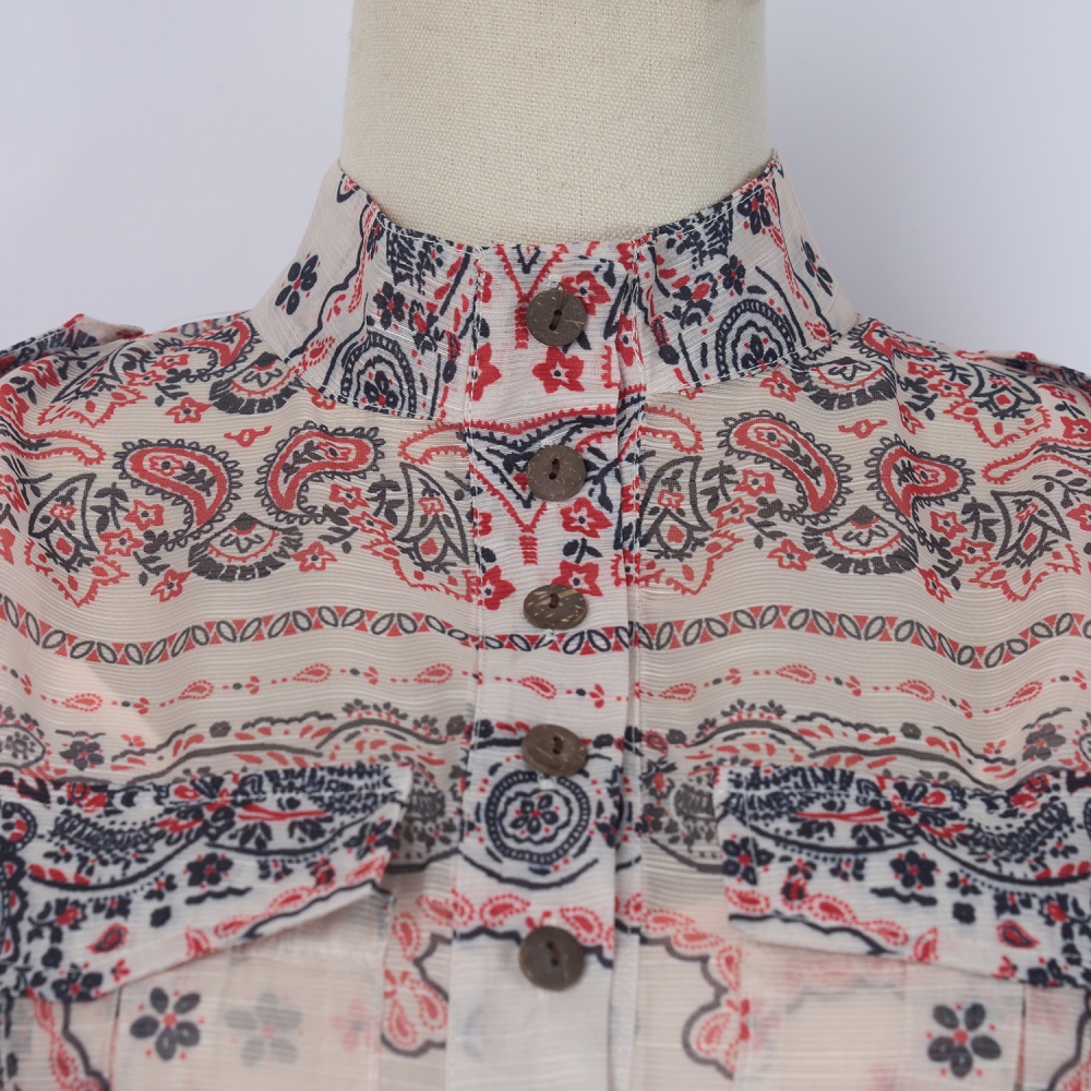 Single-breasted with belt dress sling printing T-back