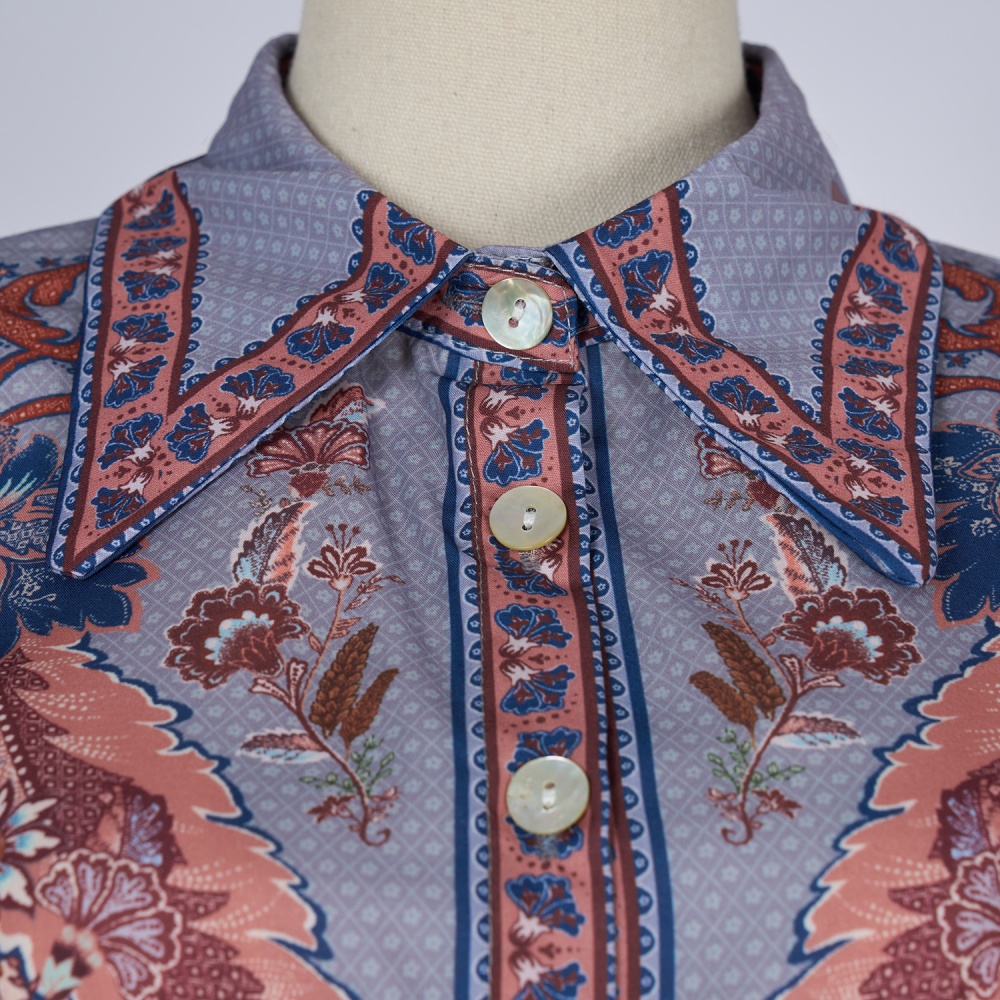 Printing national style long sleeve shirt a set
