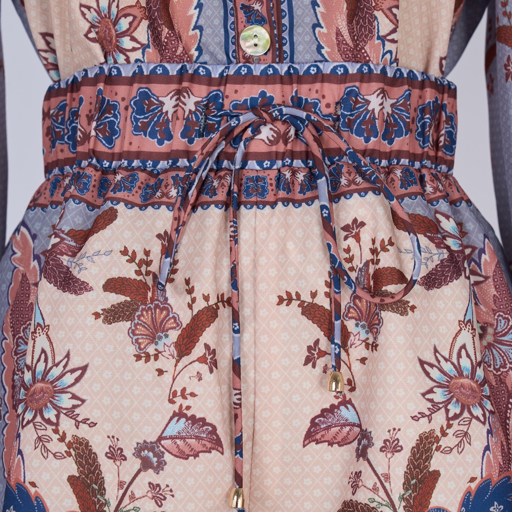 Printing national style long sleeve shirt a set