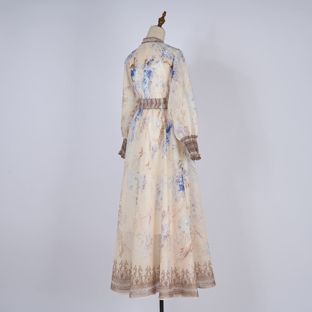 Lengthen big skirt buckle mood printing skirt a set
