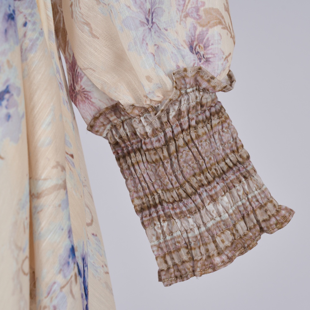 Lengthen big skirt buckle mood printing skirt a set