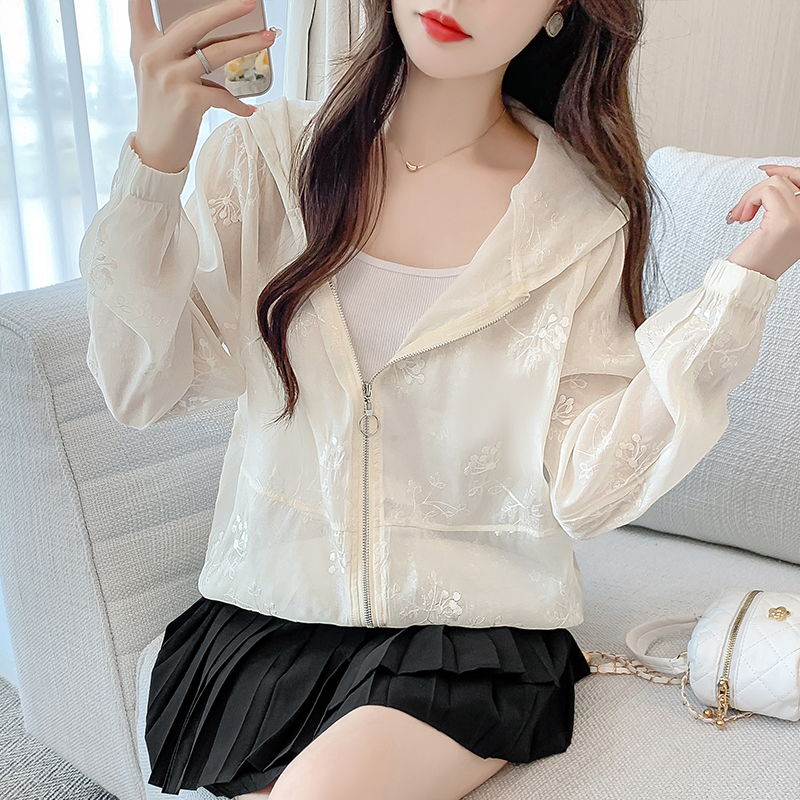 Western style Casual tops thin short sun shirt