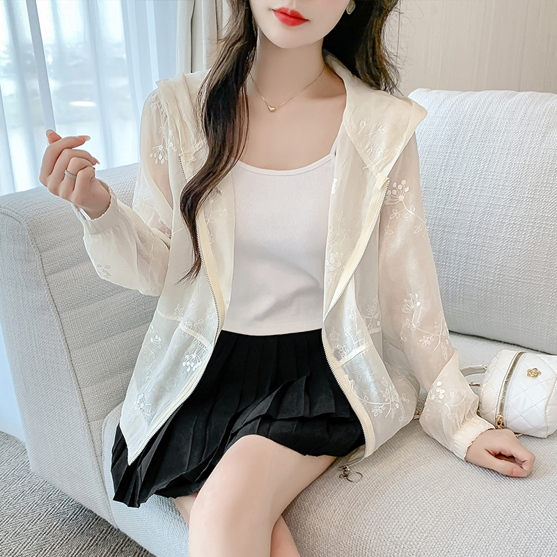 Western style Casual tops thin short sun shirt