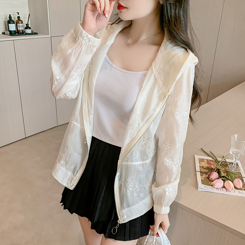 Western style Casual tops thin short sun shirt