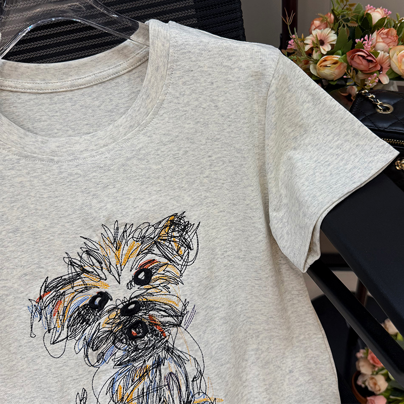 Puppy Korean style tops Western style T-shirt