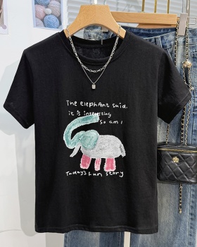 Casual loose T-shirt short sleeve summer tops for women