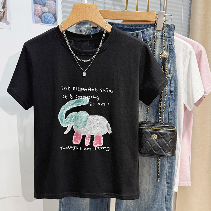 Casual loose T-shirt short sleeve summer tops for women