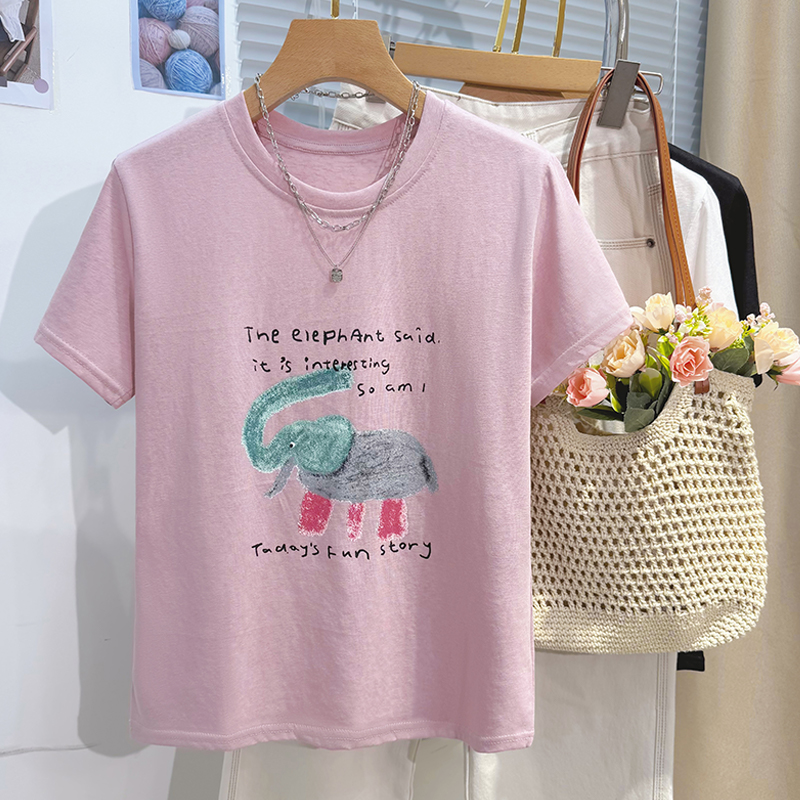 Casual loose T-shirt short sleeve summer tops for women