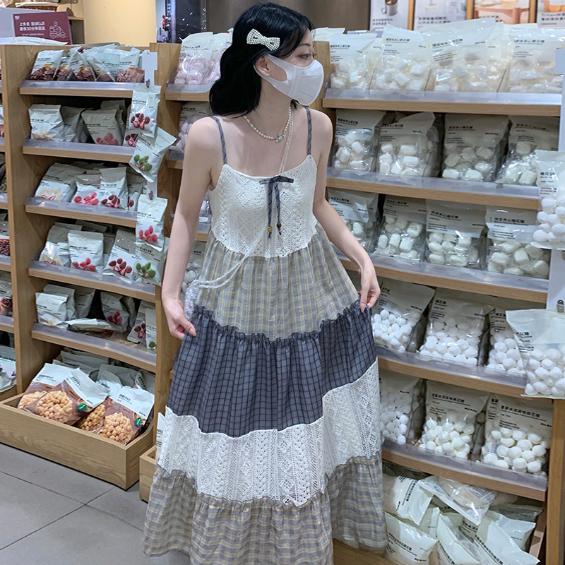 Sling floral summer seaside dress for women