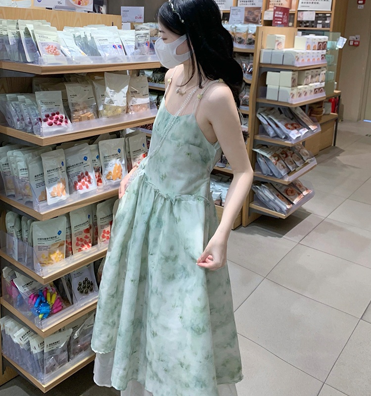 Vacation dress blooming strap dress for women