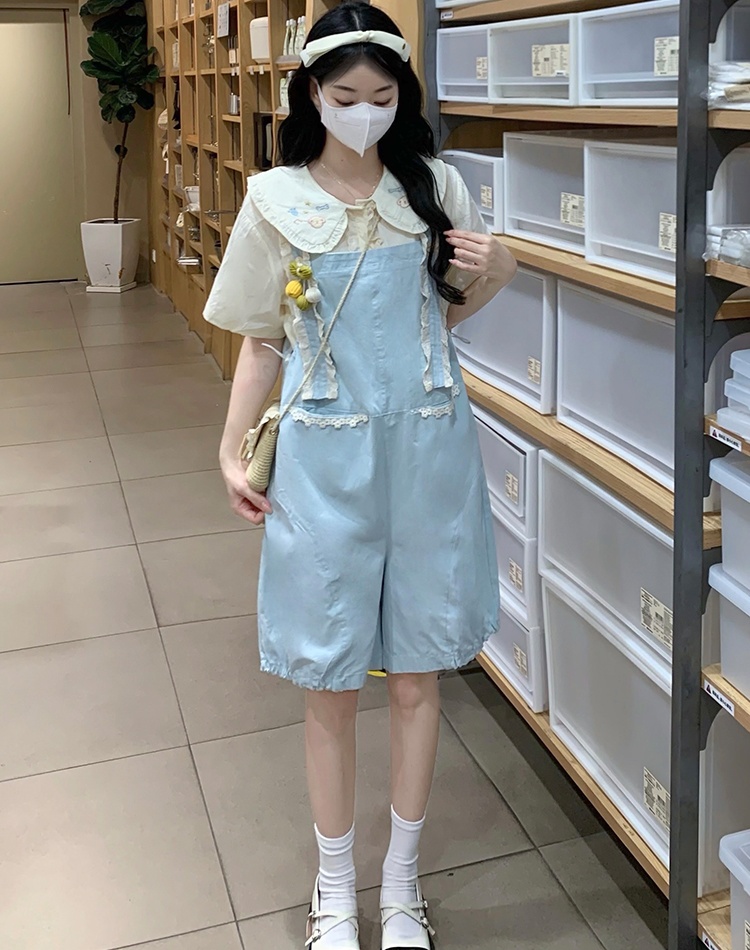 Loose tops all-match shirt 2pcs set