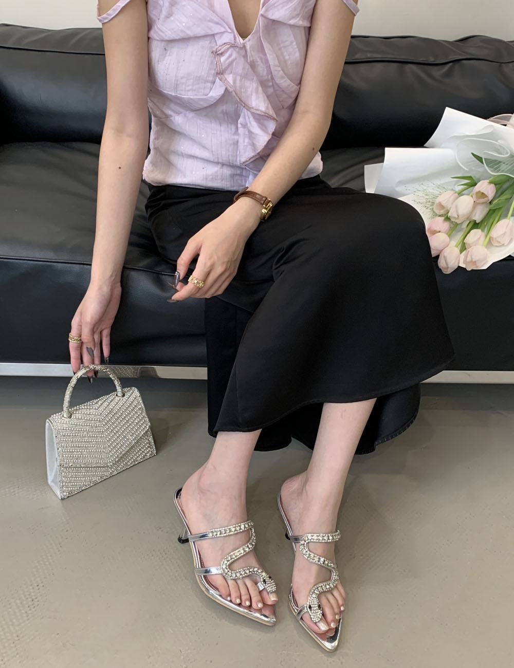 Ladies fine-root sandals summer slippers for women