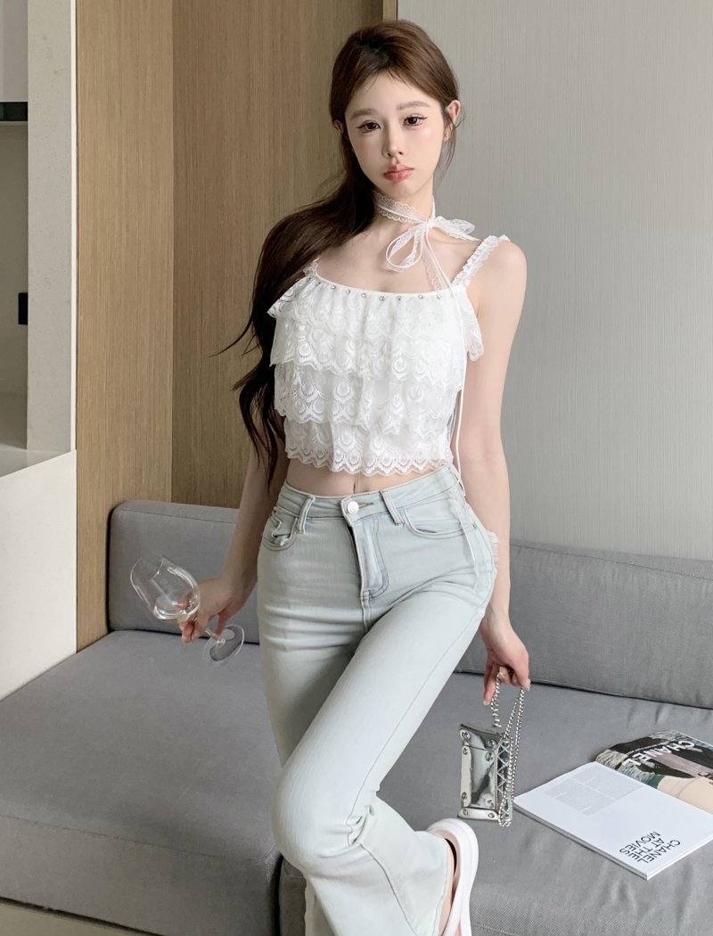 Cake sling bottoming shirt with chest pad vest for women