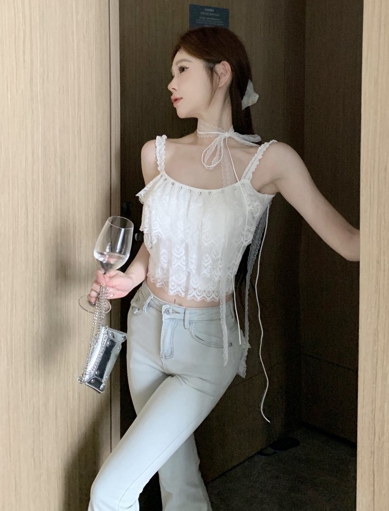 Cake sling bottoming shirt with chest pad vest for women