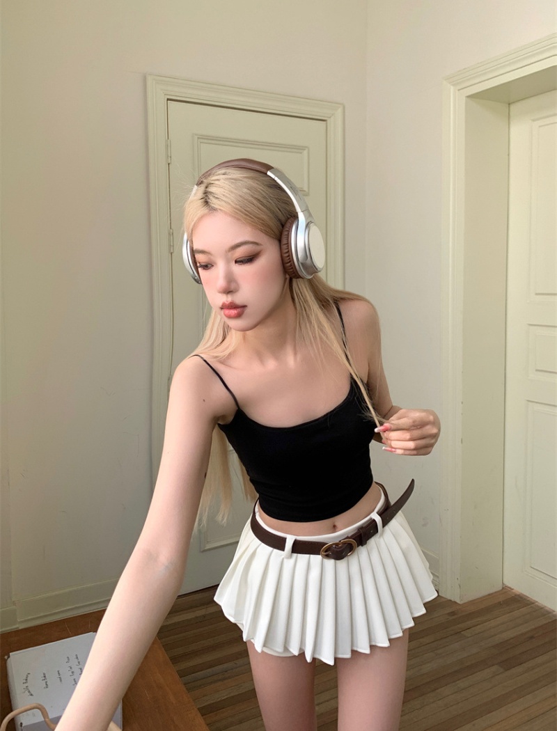 Pure cotton wrapped chest tops beauty back vest