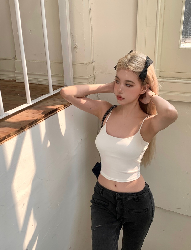 Pure cotton wrapped chest tops beauty back vest