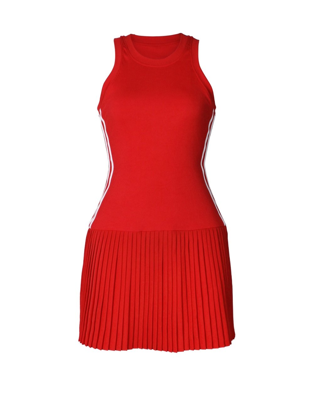 Stripe pleated Casual dress sports sexy T-back for women
