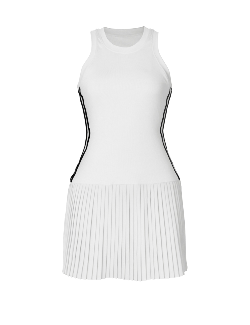 Stripe pleated Casual dress sports sexy T-back for women