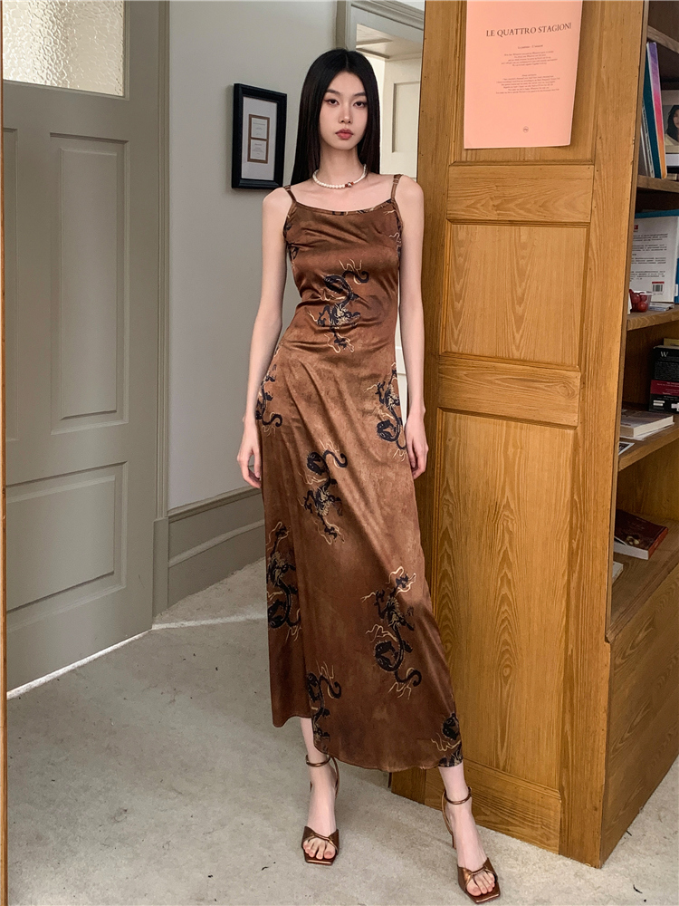 Chinese style retro ladies sling temperament dress