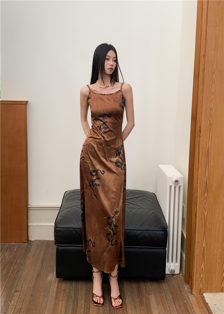 Chinese style retro ladies sling temperament dress