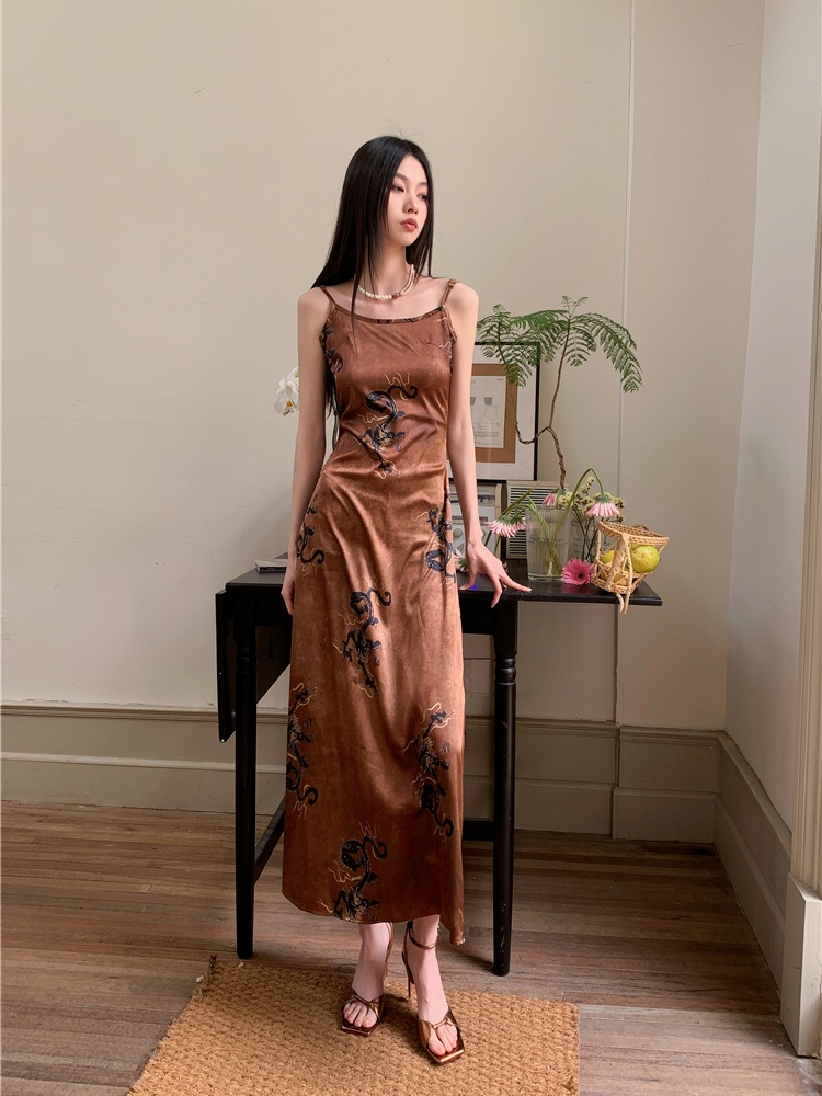 Chinese style retro ladies sling temperament dress