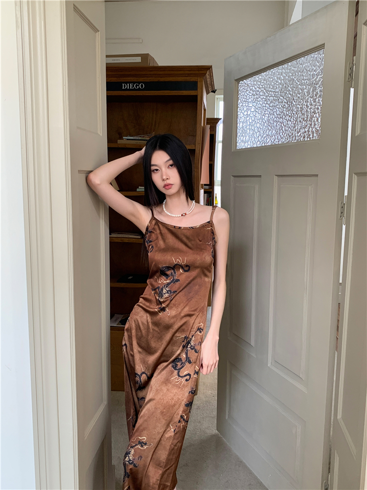Chinese style retro ladies sling temperament dress