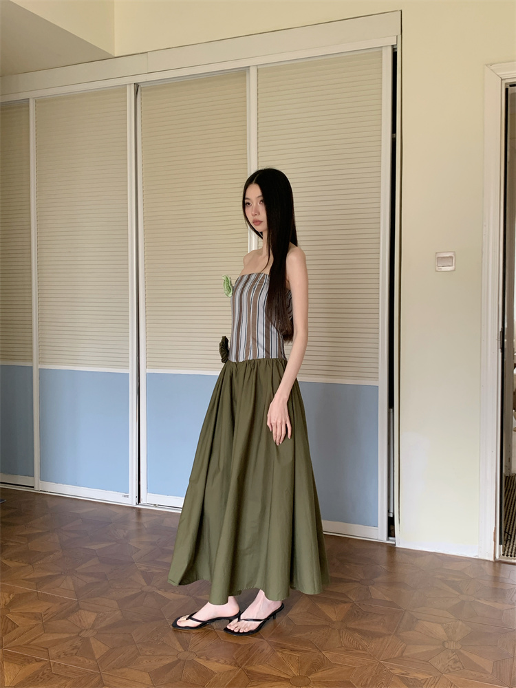 Stripe Casual removable temperament summer dress